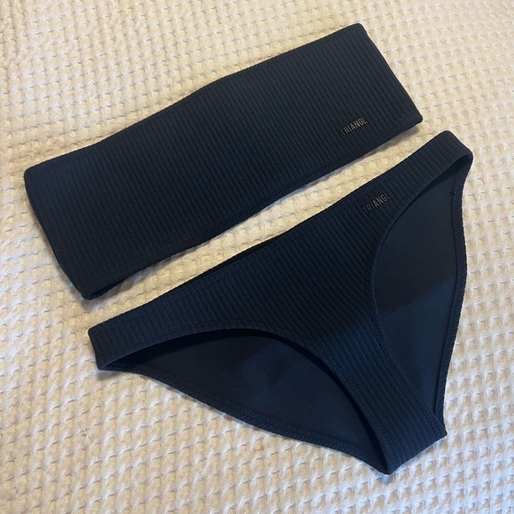 triangl swimwear Other - Triangl Black Strapless Ribbed Bikini Set Size Small